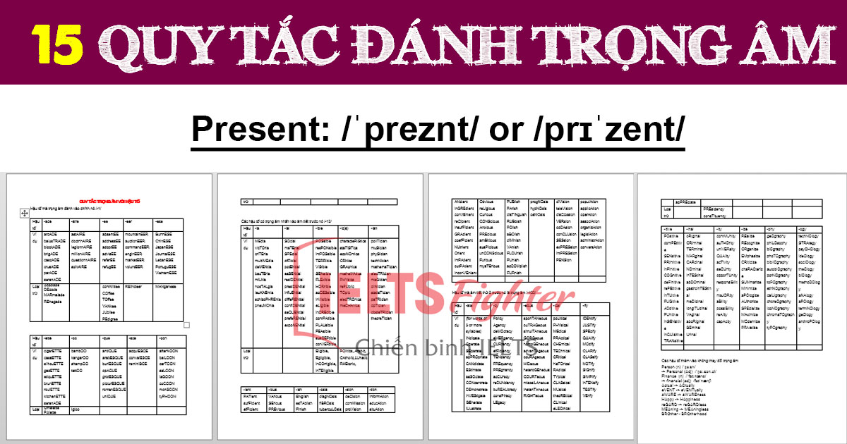 Bảng quy tắc trọng âm