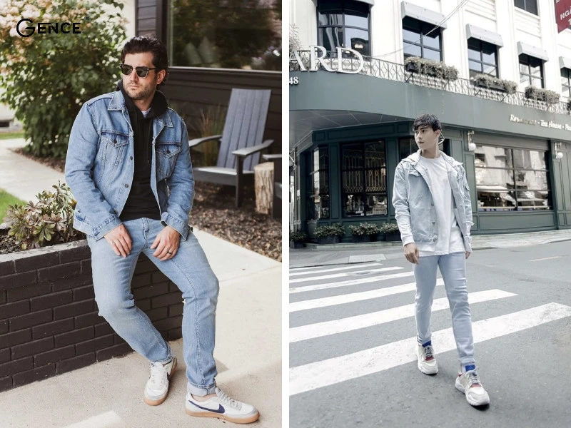 Áo thun với quần jeans