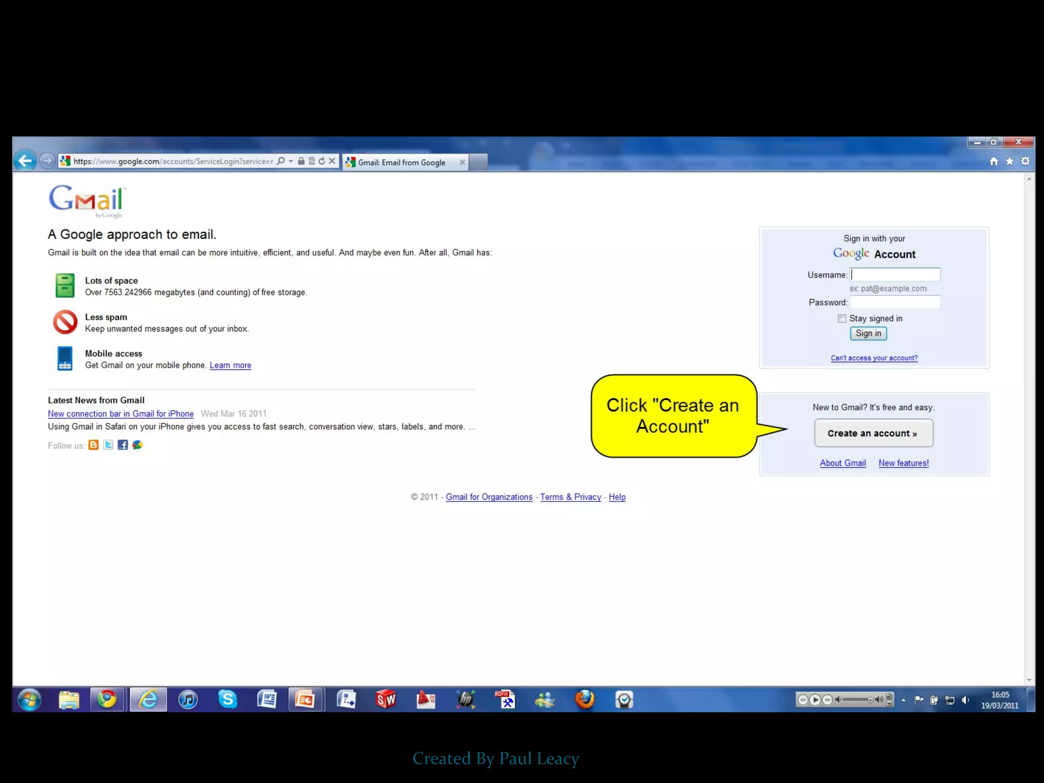 Học sinh tạo tài khoản Gmail trên máy tính