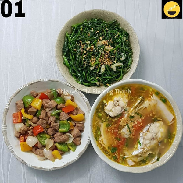 Thực đơn tháng phong phú với bò lúc lắc và canh măng chua