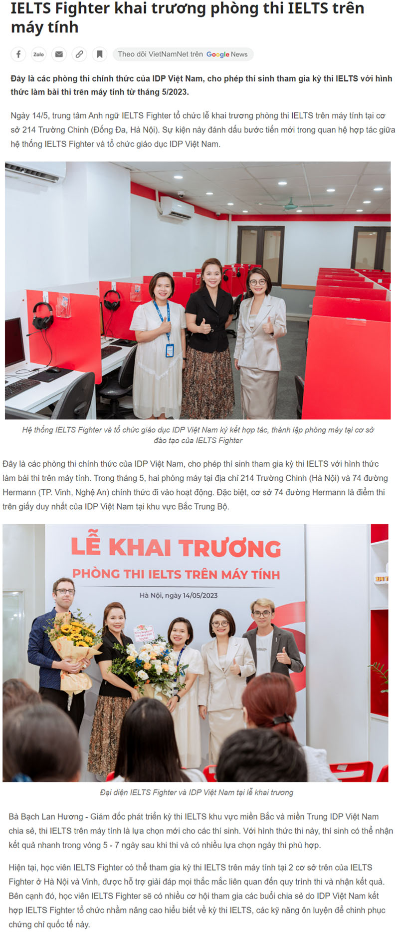 Phòng thi IELTS trên máy