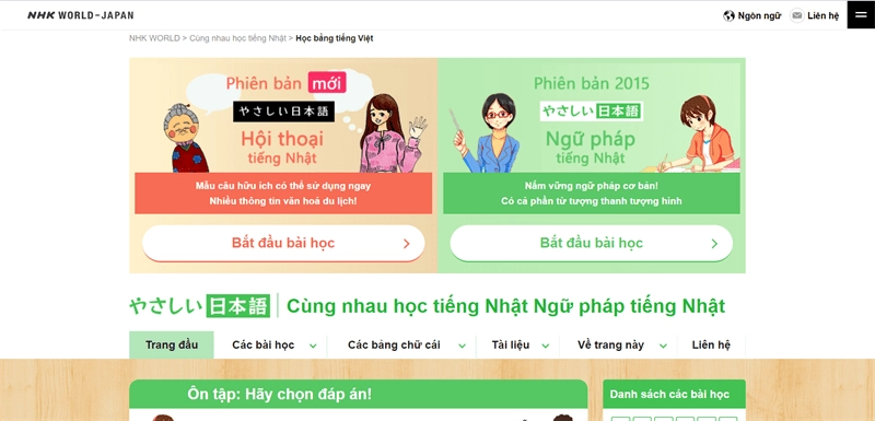 Bộ tiêu chí chọn web học tiếng Nhật miễn phí
