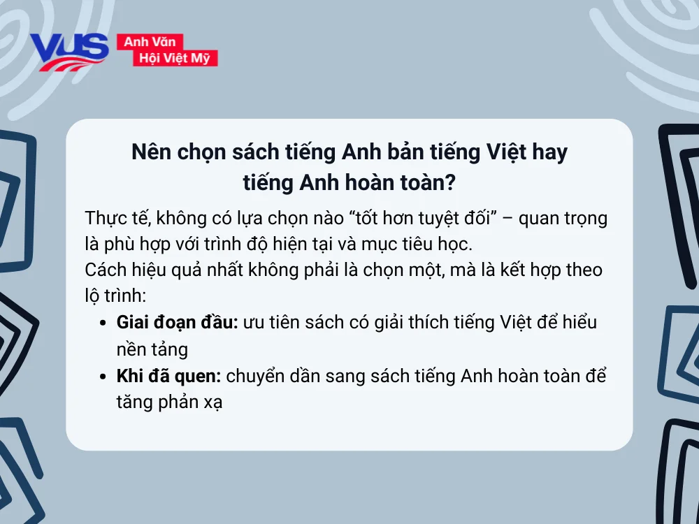Sách tiếng Việt hay tiếng Anh hoàn toàn