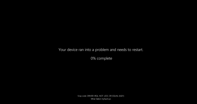 Phiên bản đen của màn hình lỗi Windows