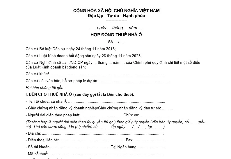 Cơ sở pháp lý hợp đồng thuê nhà 2026