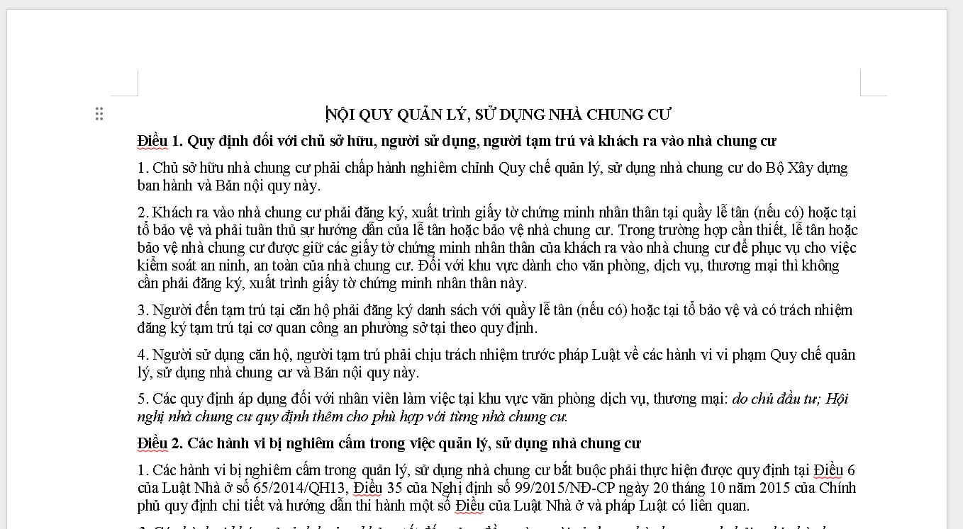 Đọc nội quy trước khi ký
