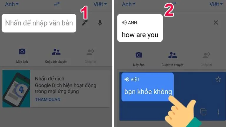 Cài đặt ngôn ngữ trên Google Dịch