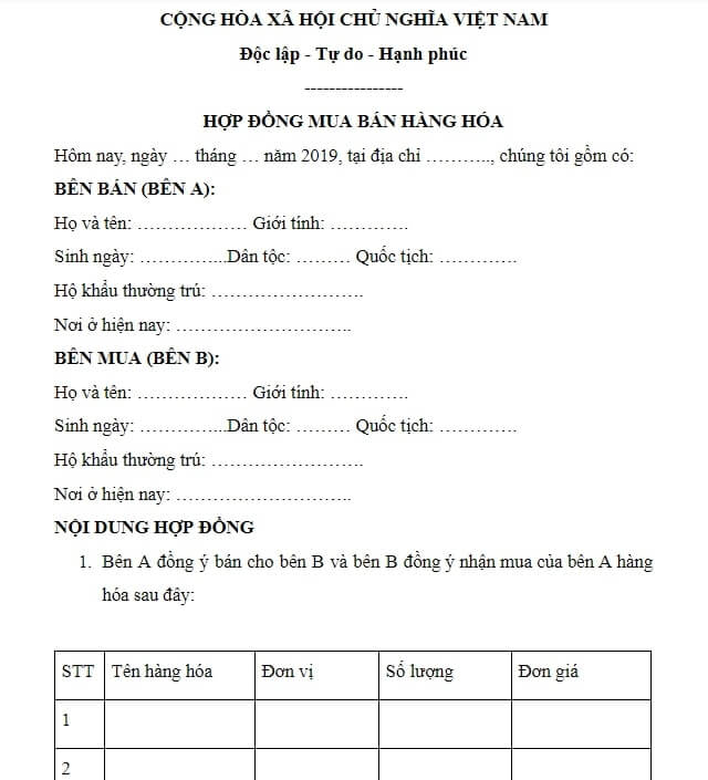 Hợp đồng mua bán nhà đất