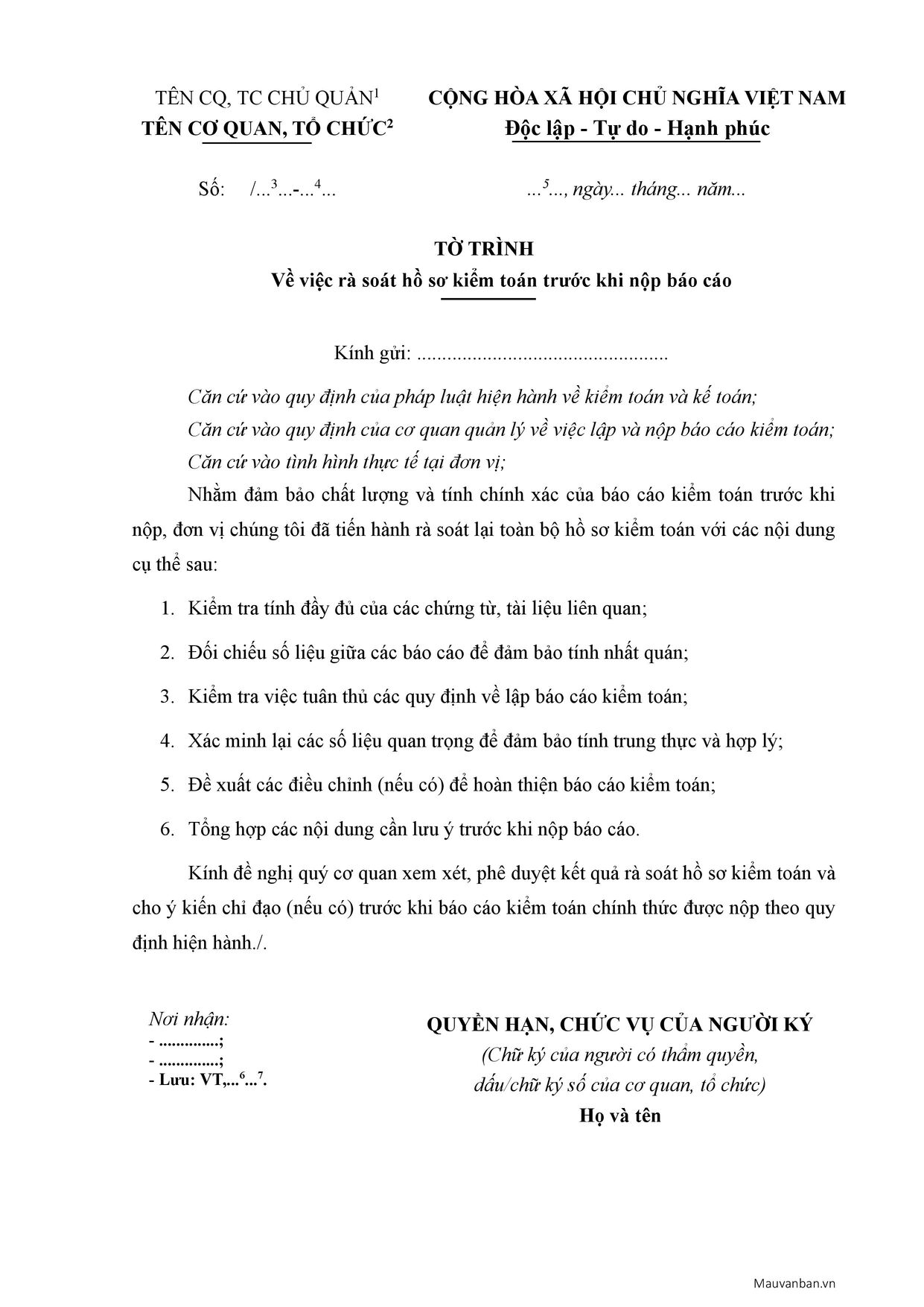 Kiểm tra hồ sơ trước khi nộp