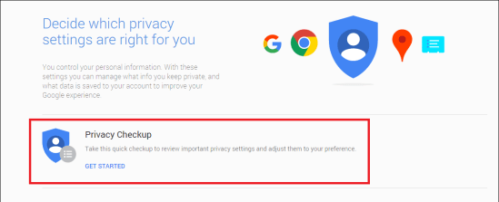 Giao diện cài đặt tài khoản Google