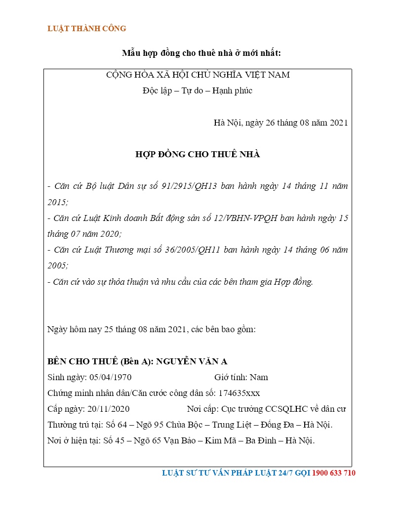 Hợp đồng cho thuê chặt chẽ