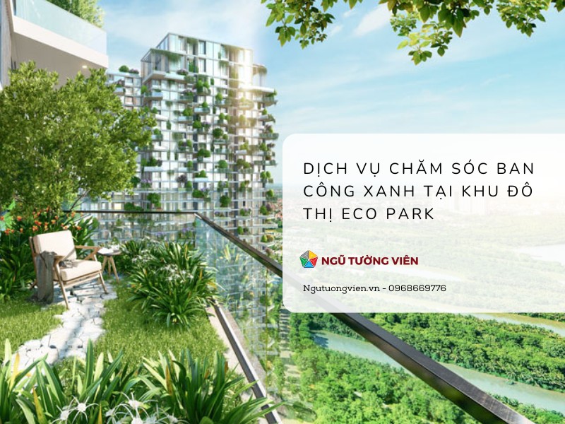 Ban công chung cư với cây xanh và không gian thư giãn