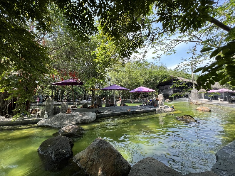 Du khách tham quan khu vực ven sông
