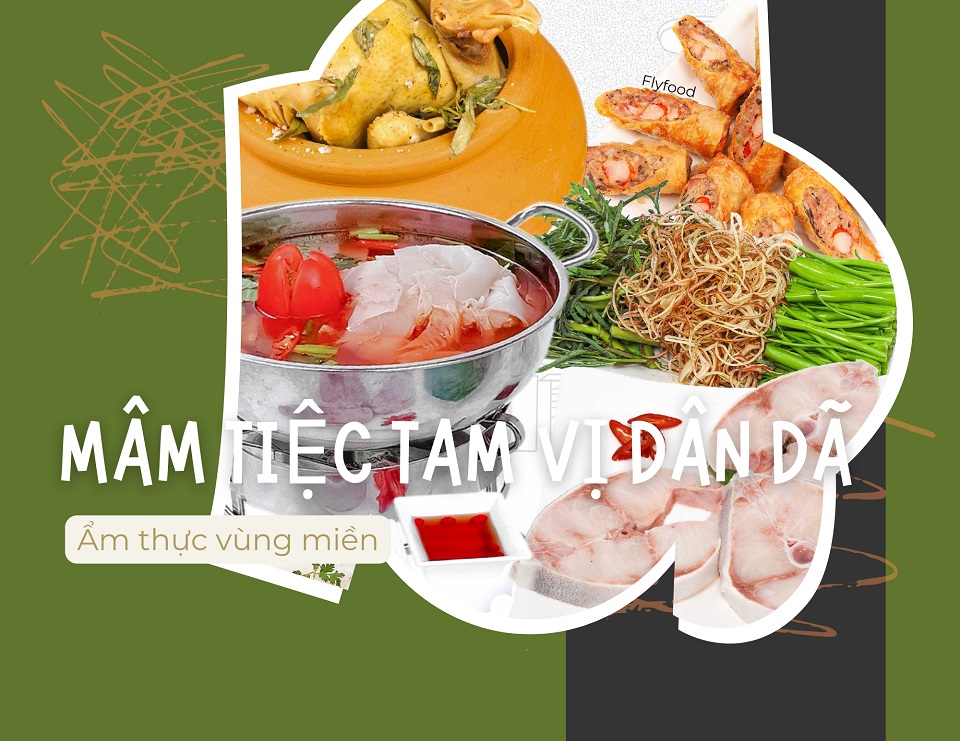 Mâm cơm thịt heo gà bò