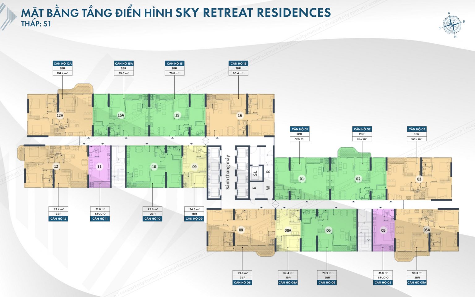 Mặt bằng căn hộ dự án