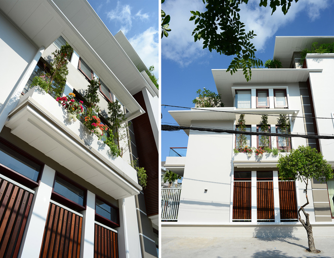 Mặt tiền nhà có cây xanh