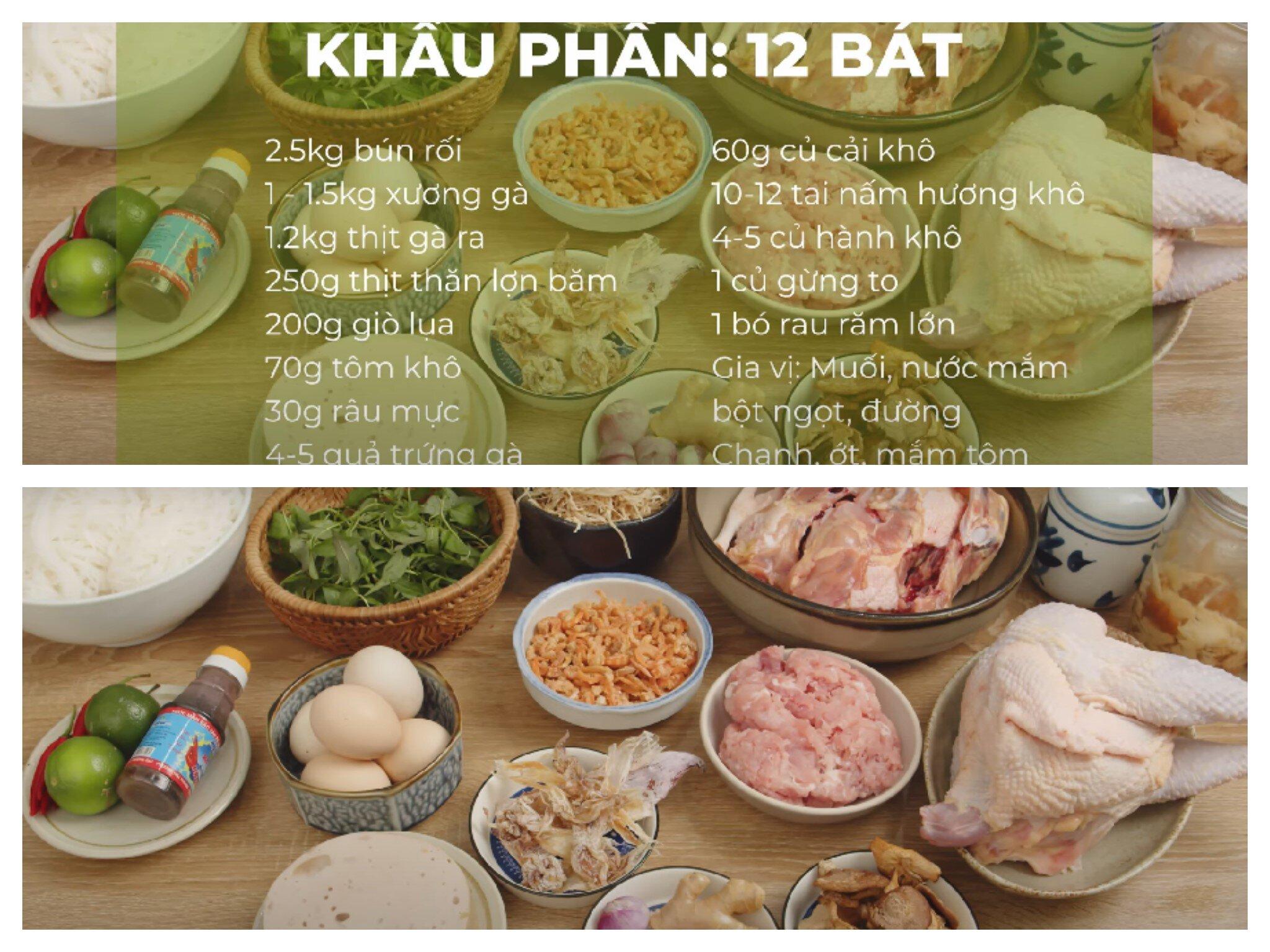 Bát bún thang đa nguyên liệu