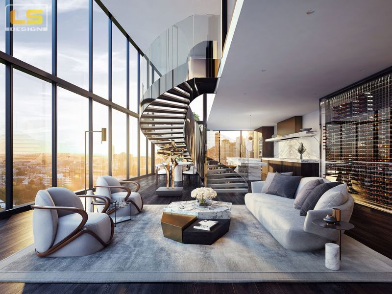Tầng penthouse thiết kế hiện đại