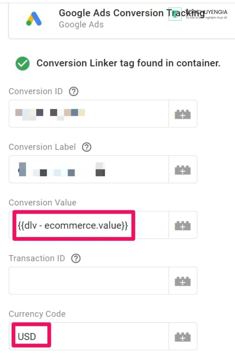 Cài đặt tracking chuyển đổi Google Ads