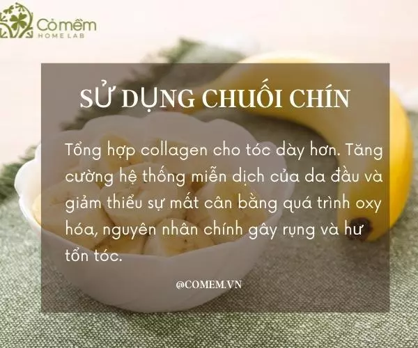 Mặt nạ tóc từ chuối chín giàu potassium giúp tóc mềm mại