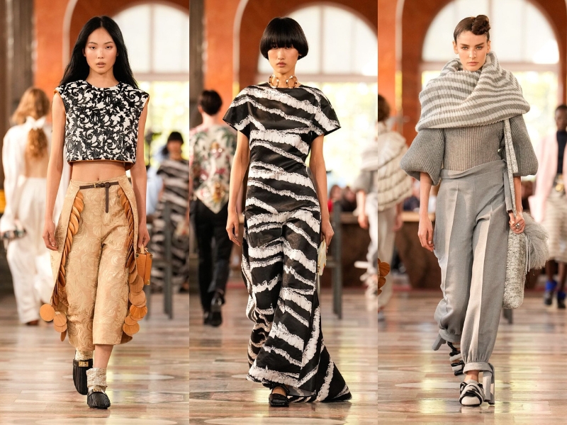 Jumpsuit trễ vai với quần tây — giải pháp practical luxury cho phụ nữ bận rộn