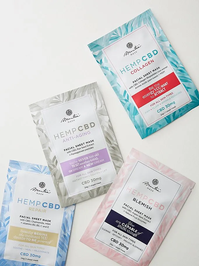 Mặt nạ Mantra Mask Hemp CBD Sheet Mask giảm viêm cấp tốc
