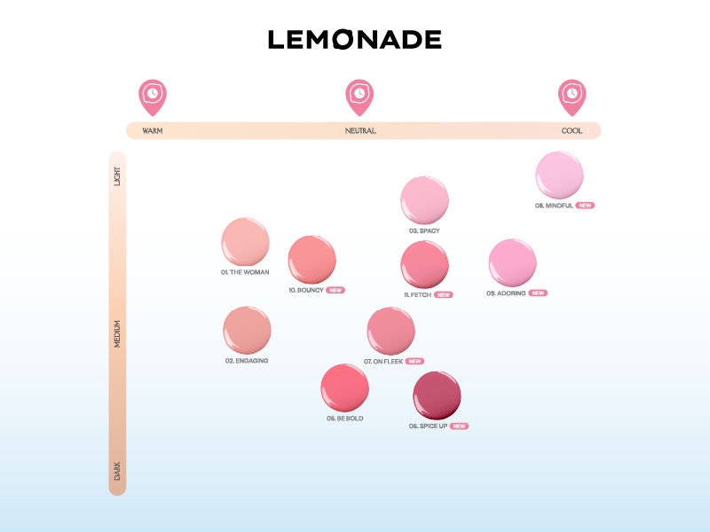 Bảng màu má hồng cushion Lemonade Mirror Mirror đa dạng tông màu
