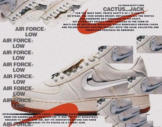 Đôi giày sneaker Travis Scott AF1 Cactus Jack đại diện cho sức hút thời trang hip-hop