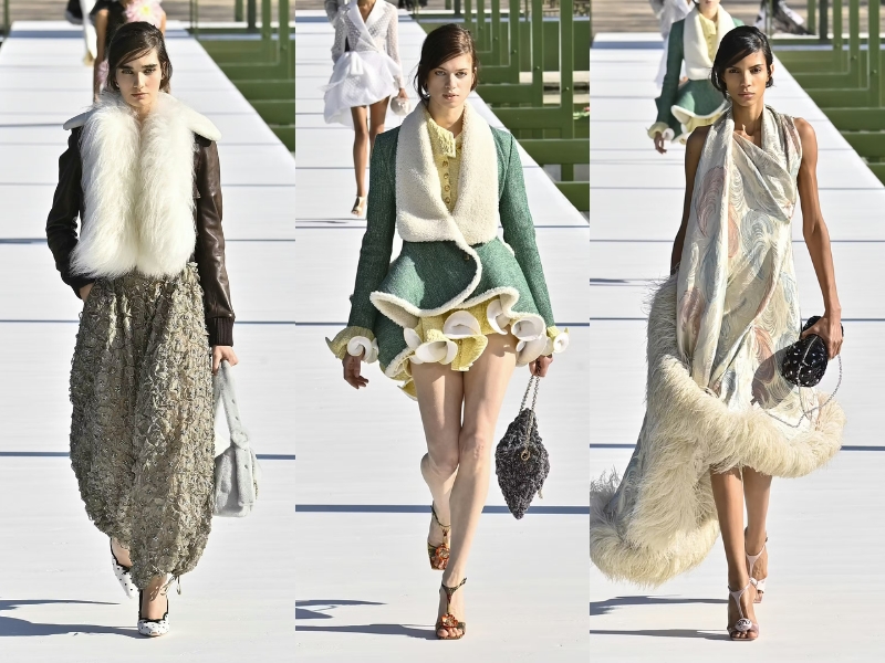 Cận cảnh chất liệu và xử lý bề mặt tại Paris FW 2026