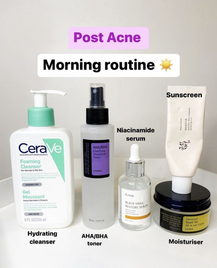 Quy trình skincare buổi sáng cho da mụn