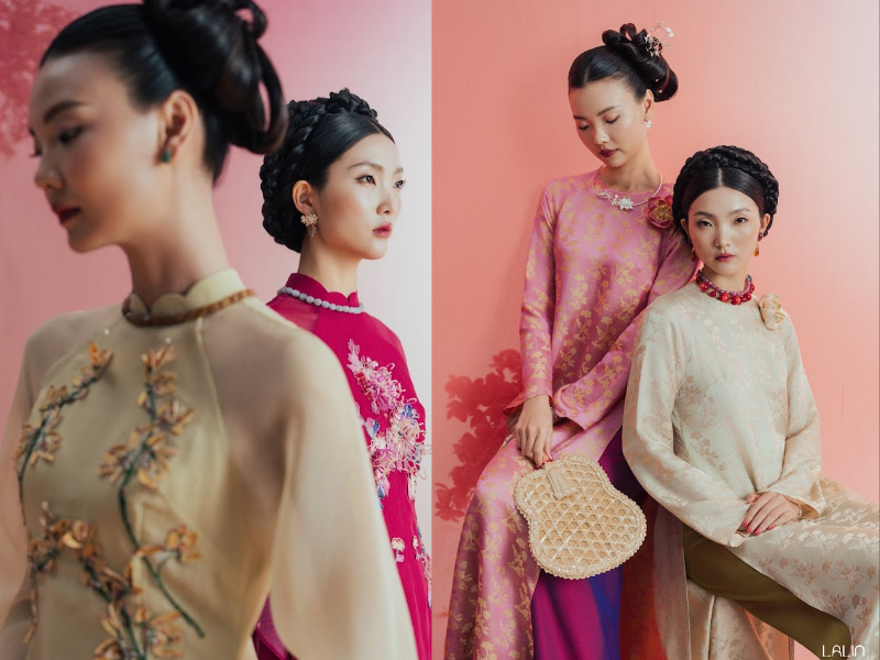 Áo dài tơ tằm Bích Khuê