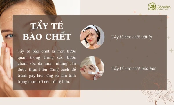 Tẩy tế bào chết cho da mụn