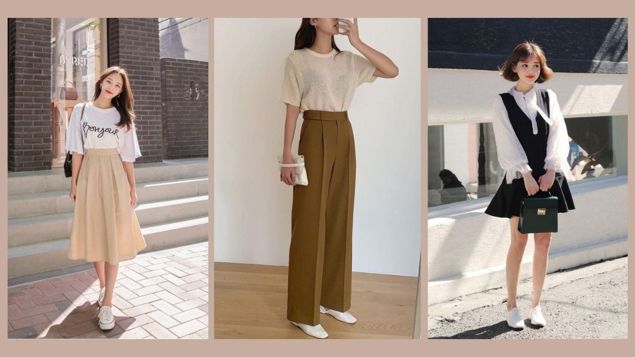 Chân váy chữ A phối cùng áo blouse công sở