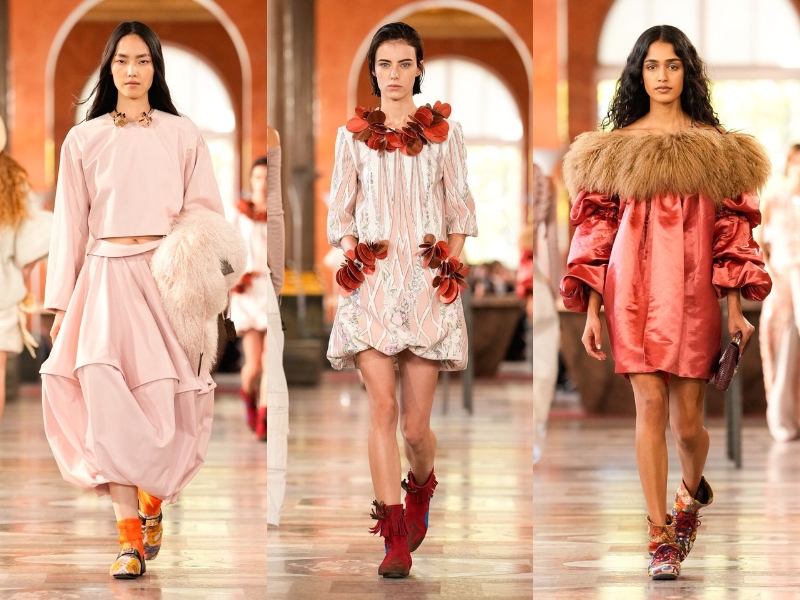 Quần culottes hồng phấn phối áo khoác dài tạo sự cân bằng giữa sự phóng khoáng và thanh lịch