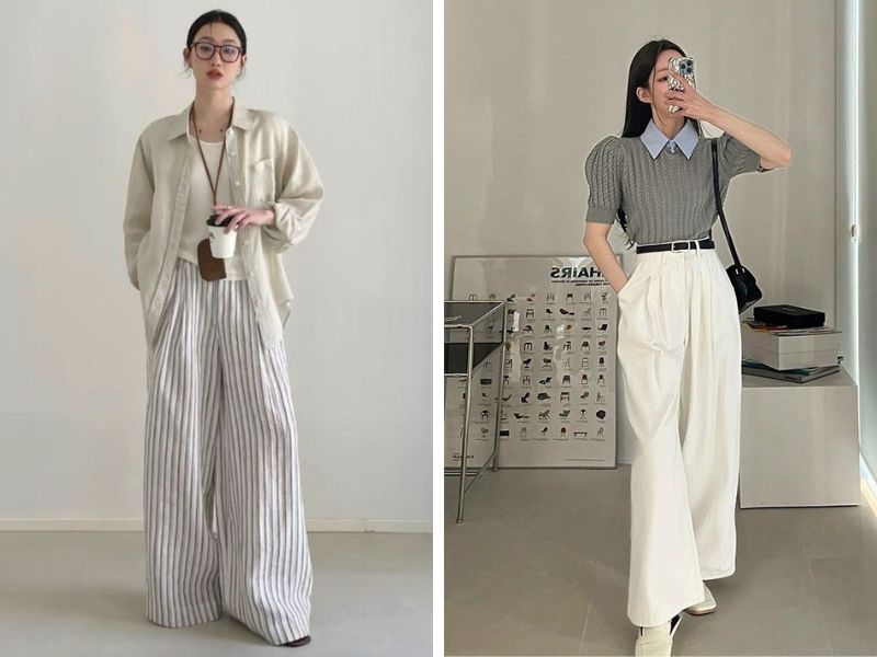 Outfit với quần culottes