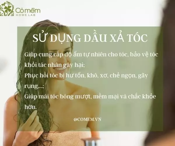 Sử dụng dầu xả dưỡng ẩm giúp tóc phục hồi từ sâu bên trong