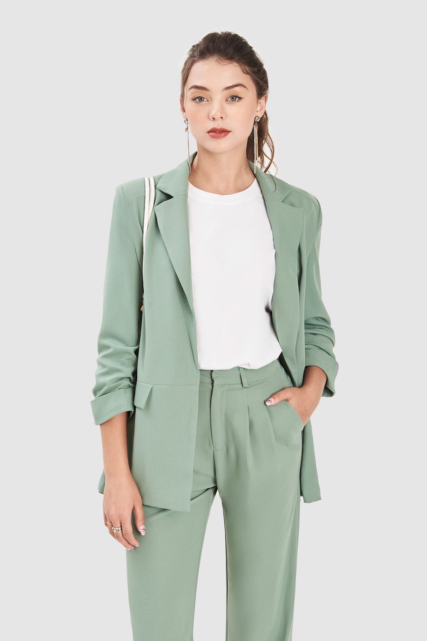 Vest xanh lá công sở