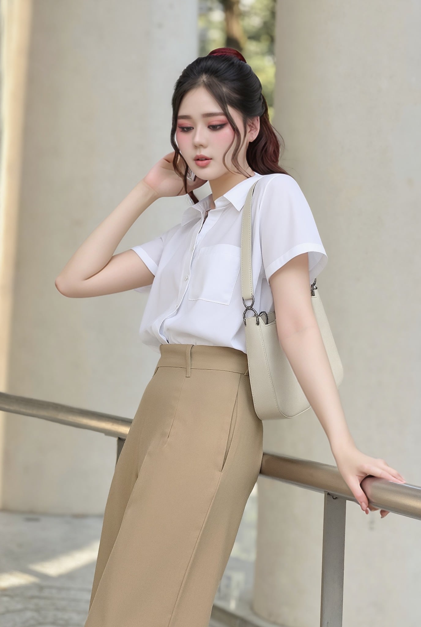 Phối áo sơ mi quần tây
