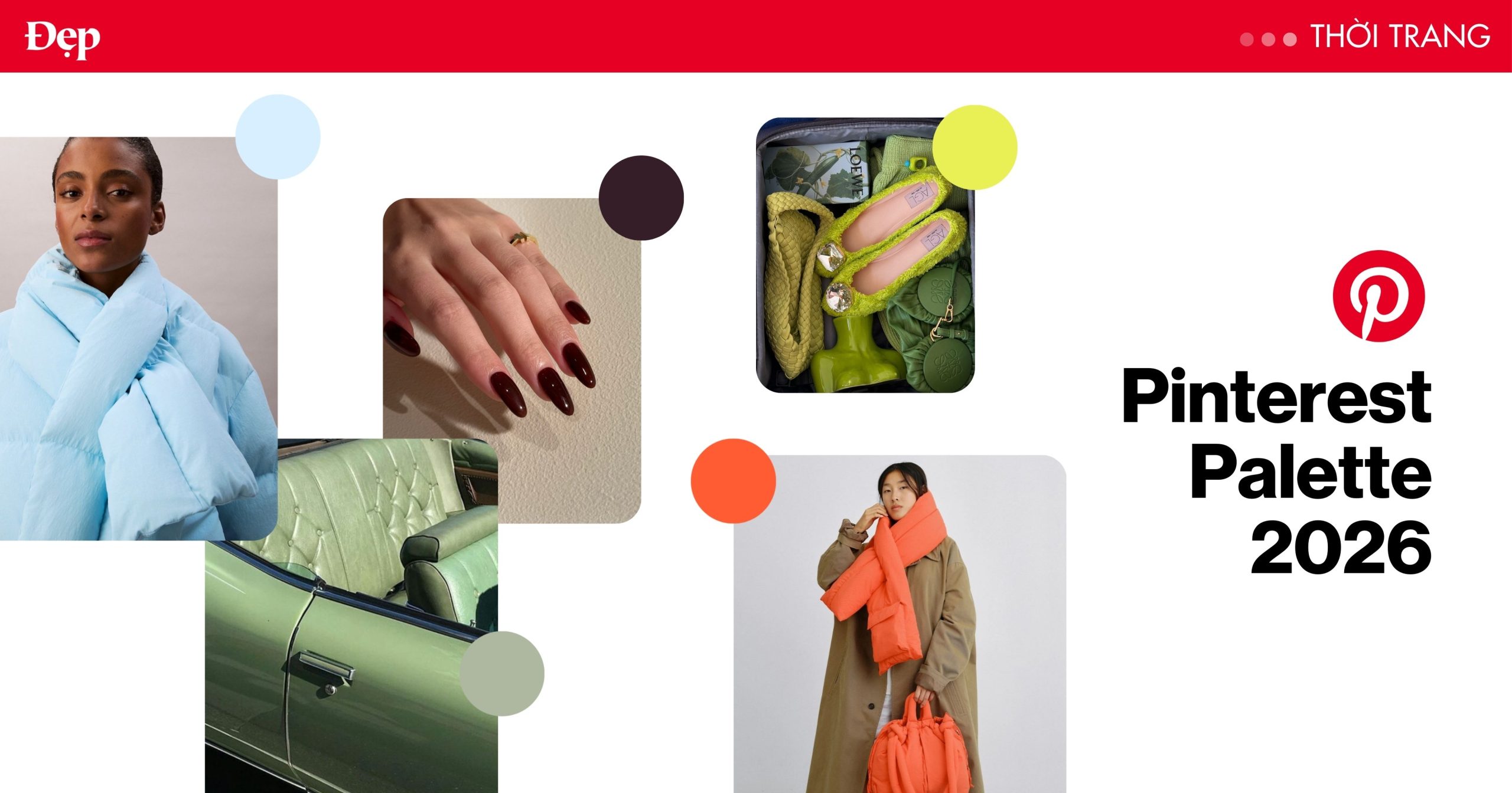 Bảng màu Pinterest 2026 với 5 sắc thái chủ đạo