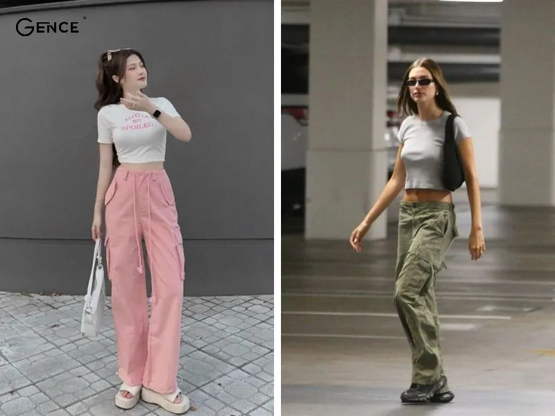 Áo thun basic mix-match với quần túi hộp