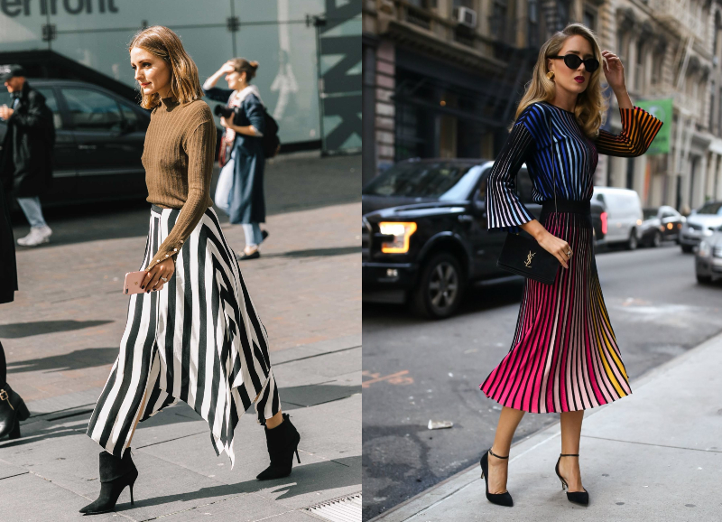 Phối trơn với họa tiết là cách đơn giản nhất để giữ outfit cân bằng
