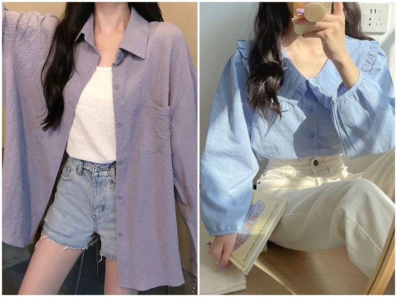 Áo khoác sơ mi nữ form rộng