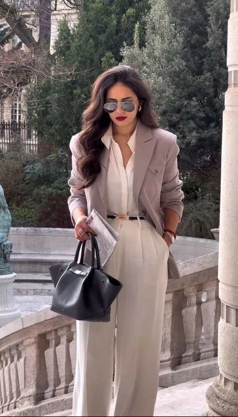 Áo blazer phối layer cùng áo cổ lọ mùa thu đông