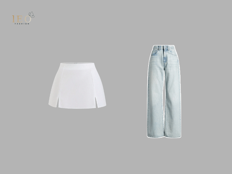 Quần jeans và chân váy xu hướng 2026