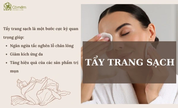 Tẩy trang sạch cho da mụn