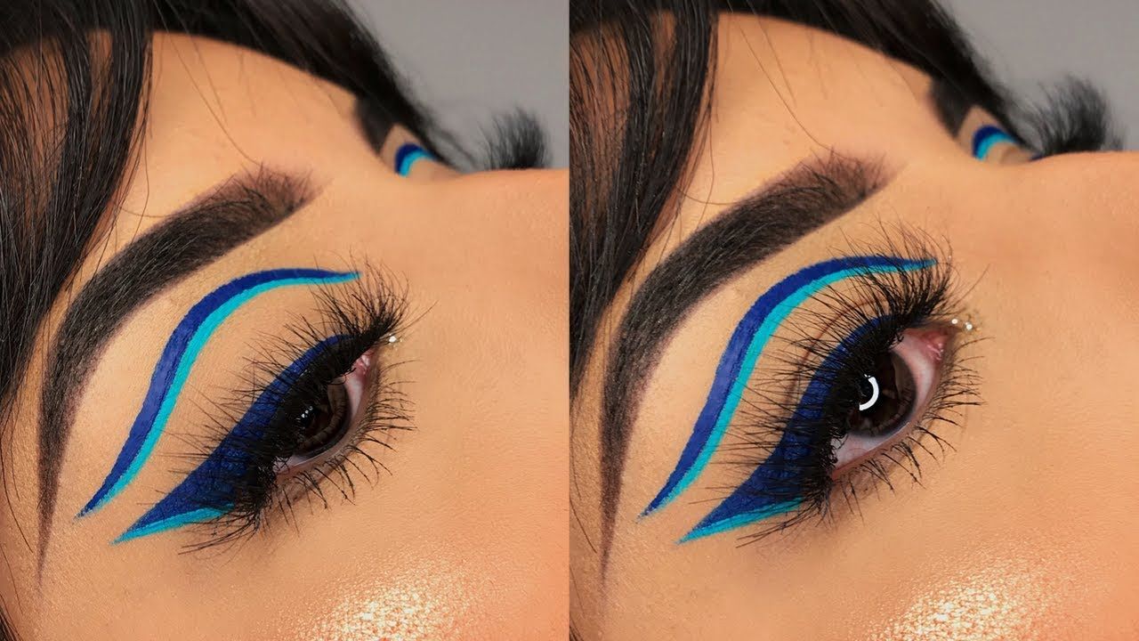 Biến tấu eyeliner xanh graphic Y2K