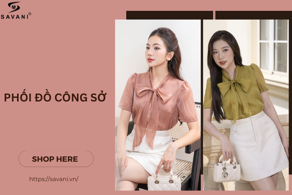 Sơ mi nơ kết hợp chân váy tạo cảm giác sang trọng và nữ tính