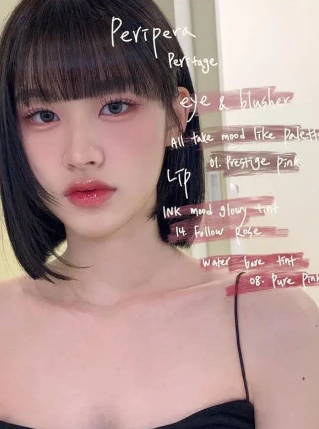 Makeup nhẹ nhàng màu anh đào giúp gương mặt tươi và có điểm nhấn mềm mại