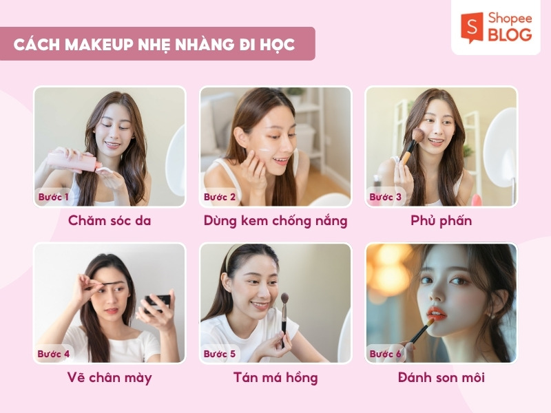 Trang điểm nhẹ nhàng đi học