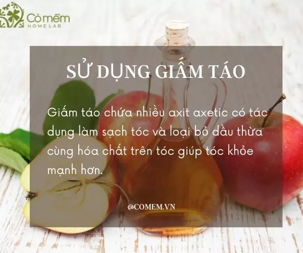 Giấm táo giúp cân bằng độ pH da đầu và làm tóc bóng mượt